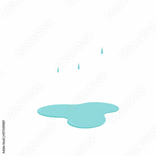 Three cartoon raindrops. 