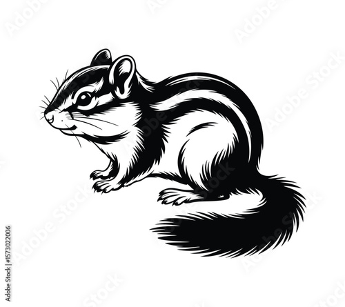 Chipmunk Character, Isolated Graphic for a T-Shirt, Print, or Brand