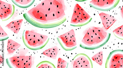 A delightful pattern of fresh watermelon slices with a refreshing summer aesthetic.