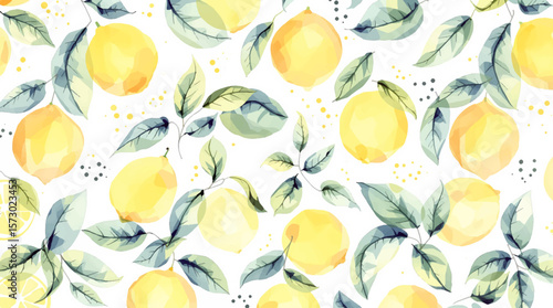 Hand drawn watercolor lemon Sicilian painting on white background. Fruit vector illustration