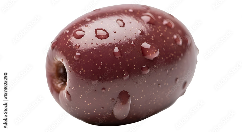 Fototapeta premium Close-up Apple Shows Water Droplets on Skin, Isolated on Transparent Background, Fresh