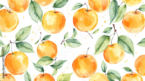 Watercolor set of tangerines with leaves, orange slices isolated on white background.
