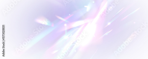 PNG dreamy abstract background featuring iridescent rainbow light patterns, soft lens flare, spectral prism refractions. Hologram reflection, crystal flare leak shadow overlay