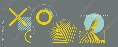 Ocean waves with optical illusion. Art composition. Artistic composition of virtual space model with abstract figures. Cover design template. Vector for brochure, poster, presentation, flyer or banner