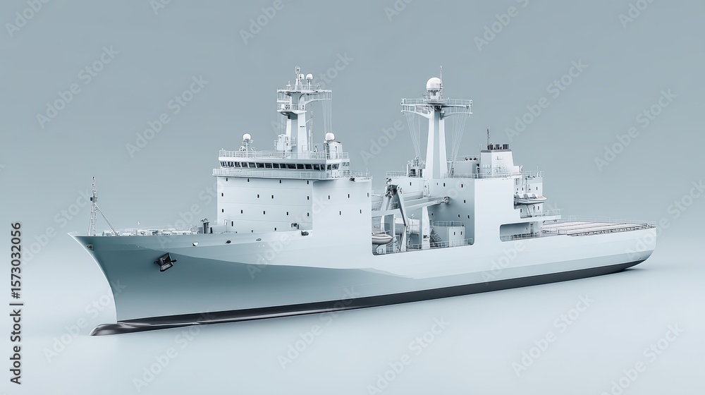 Obraz premium Naval Auxiliary Ship: Supply Vessel, Maritime, Cargo Ship