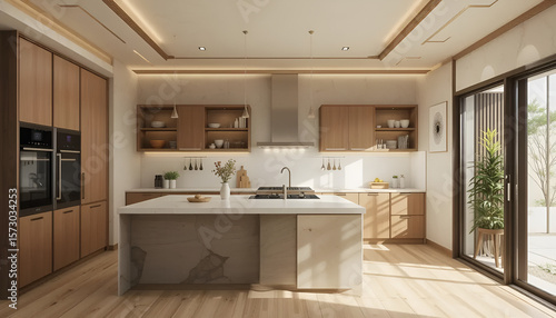 Modern House Design with Open Layout: Functional Living Room, Kitchen, and Bedroom