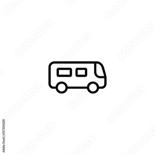 Bus Side View Monoline Icon