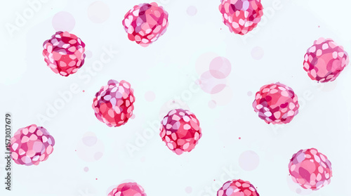 Seamless pattern watercolor raspberry