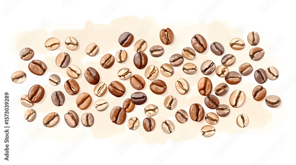Obraz premium Watercolor coffee Patterns on white background 