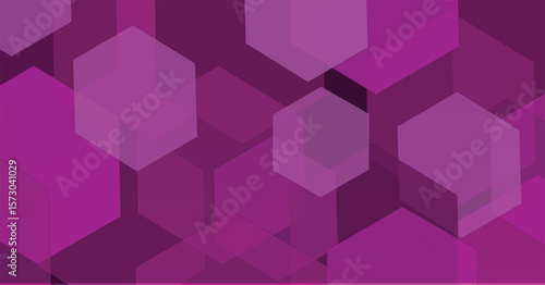 Abstract geometric pattern of overlapping translucent hexagons in shades of purple.