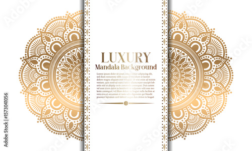 Luxury ornamental mandala background with golden arabesque patterns, element for invitation, meditation poster, yoga, wedding, book cover, cover page, luxury mandala art illustration vector art