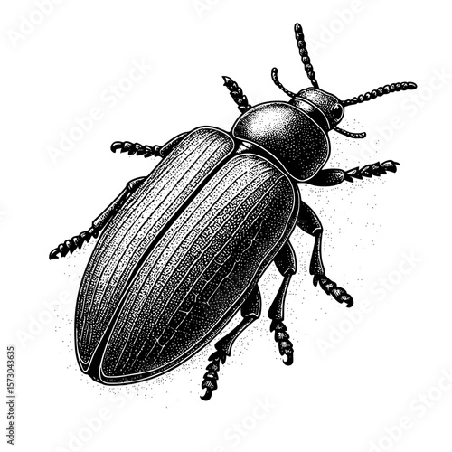 black beetle isolated on white
