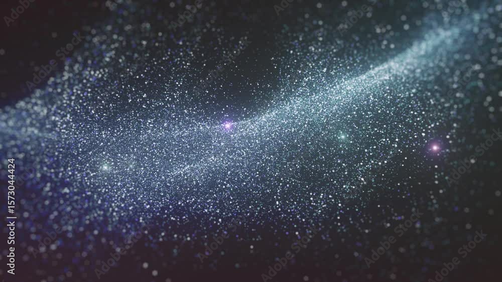 Space Background Spinning Particles Looping/ Animation of a looped colorful space fractal background with fluid texture and particles floating