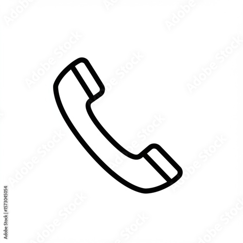 Simple black outline of a classic telephone handset on a white background