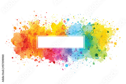 colorful Paint Splash Background with Blank Space