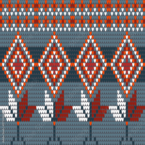 Wallpaper Mural Knitted seamless pattern ,traditional abric vector ethnic style. Designed for background ,wallpaper ,carpet ,clothing ,knitted printing ,fabric ,pixel art ,textile Torontodigital.ca