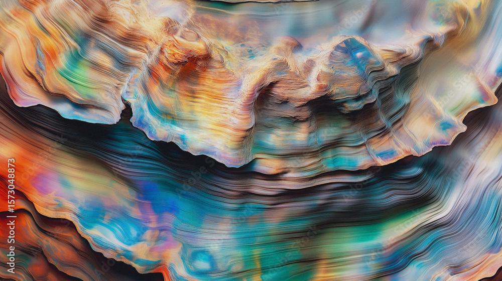Obraz premium Colorful abstract topographic pattern with layered textures, AI generated.