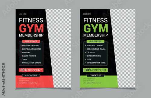 Fitness and Gym Flyer Template, vector illustration eps 10.