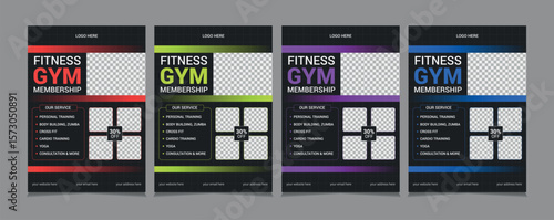 Fitness and Gym Flyer Template, vector illustration eps 10.
