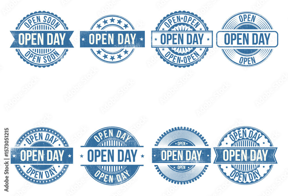 Obraz premium OPEN DAY text on red round grungy stamp. open day stamp.