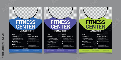 Fitness and Gym Flyer Template, vector illustration eps 10.