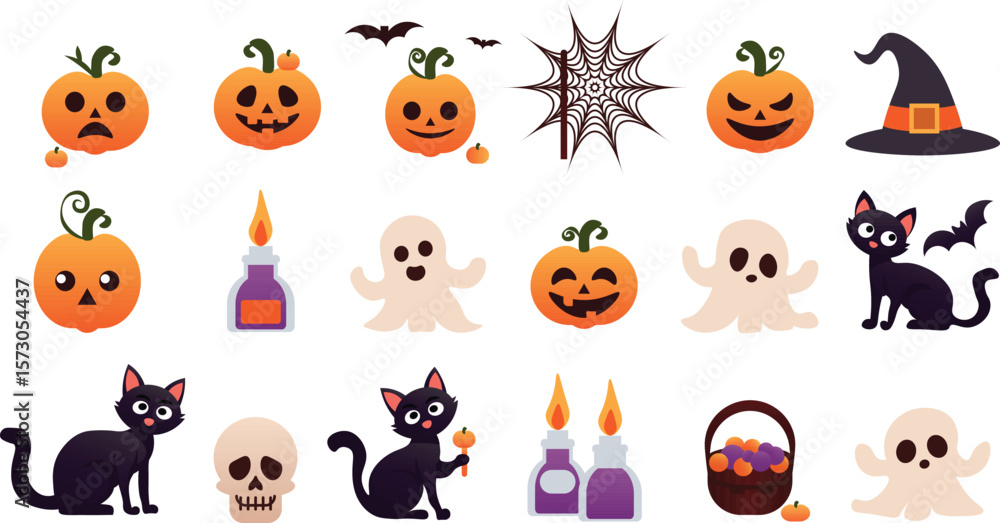Fototapeta premium Halloween set vector shape