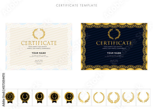 賞状２３３（横）certificate　award　表彰状　celebration