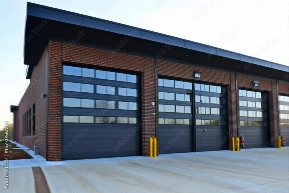 video of a fire station with large gates, modern architecture video of a fire station with large gates, modern architecture