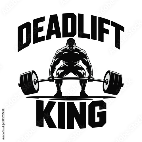 Deadlift King Bodybuilder Gym T Shirt Design