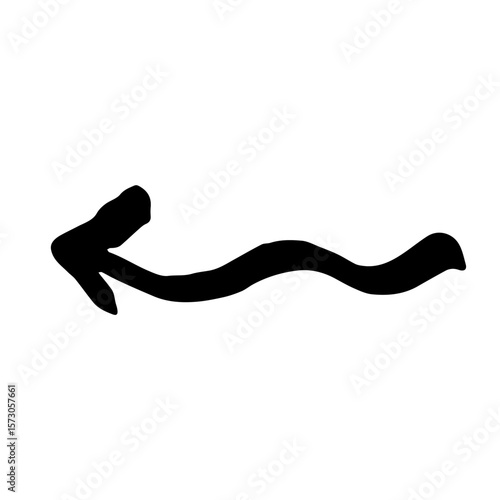 手描きの矢印のイラスト。方向を示すポインターに使える黒色のベクターセット。