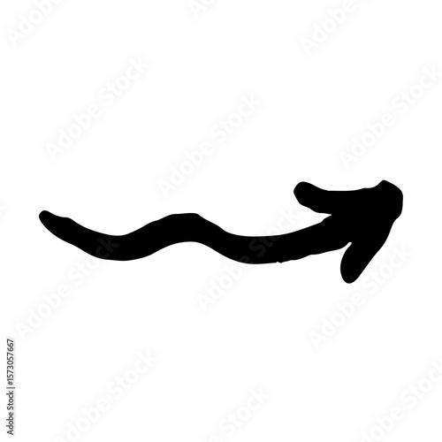 手描きの矢印のイラスト。方向を示すポインターに使える黒色のベクターセット。