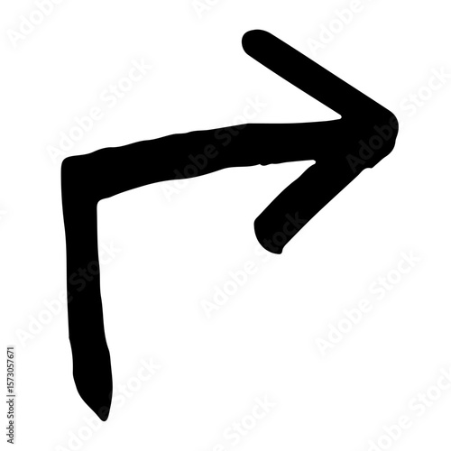 手描きの矢印のイラスト。方向を示すポインターに使える黒色のベクターセット。