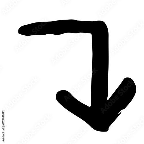 手描きの矢印のイラスト。方向を示すポインターに使える黒色のベクターセット。