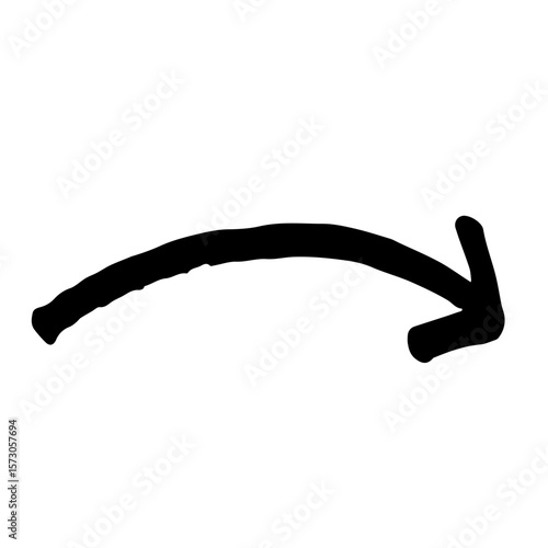 手描きの矢印のイラスト。方向を示すポインターに使える黒色のベクターセット。