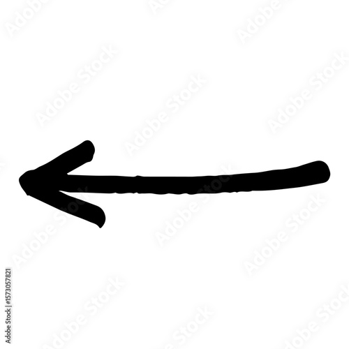 手描きの矢印のイラスト。方向を示すポインターに使える黒色のベクターセット。