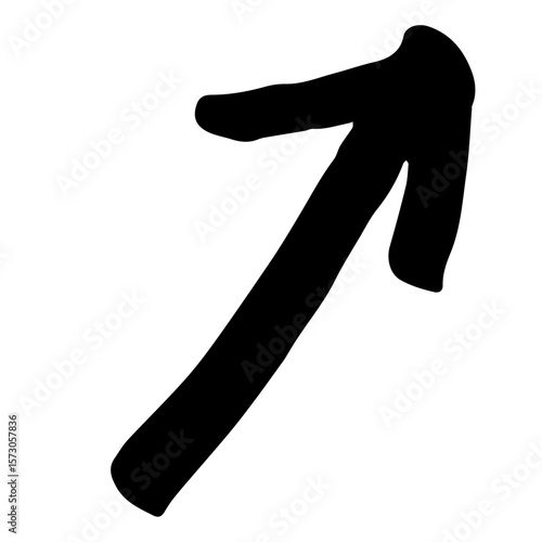 手描きの矢印のイラスト。方向を示すポインターに使える黒色のベクターセット。
