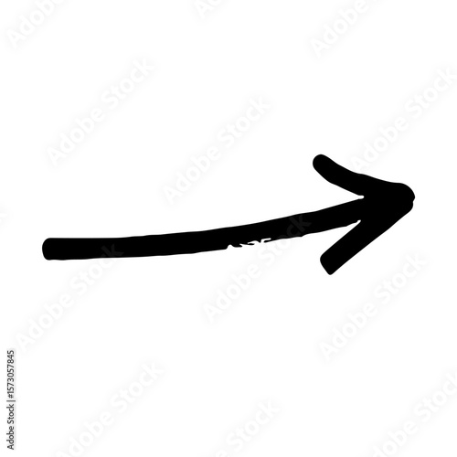 手描きの矢印のイラスト。方向を示すポインターに使える黒色のベクターセット。