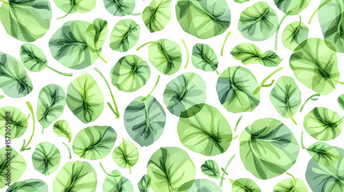Watercolor pattern sorrel on white background vector	