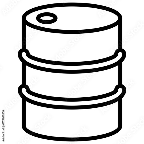 Oil Barrel Outline Vector Design - barrel representing petroleum or oil storage, relevant to energy, fuel, and environmental issues