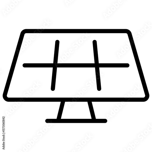 Solar Panel Outline Vector Design - stylized solar panel representing clean energy and renewable power sources