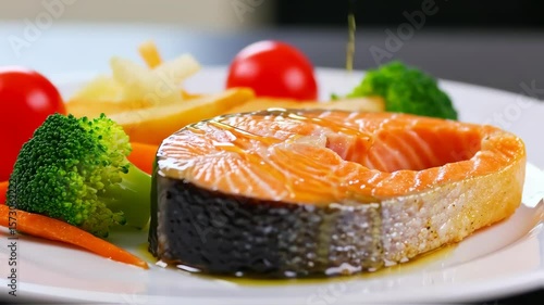 Salmon with olive oil