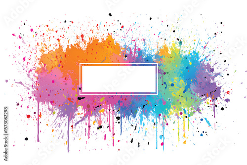 Color Explosion Abstract Art with Copy Space