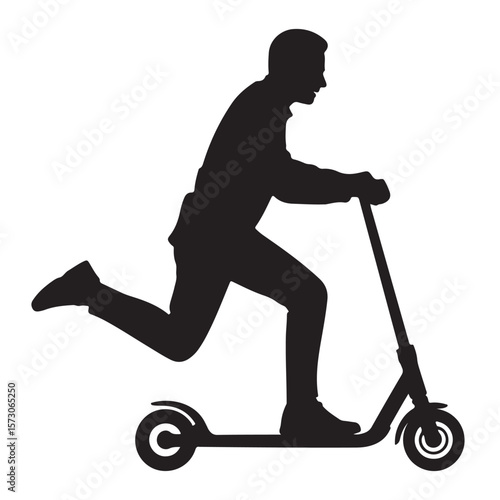 Man exercising on a scooter