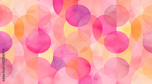 Horizontal watercolor seamless pattern with bubles and circles. Abstract geometric pattern. Colorful hand painted watercolor circles on white background