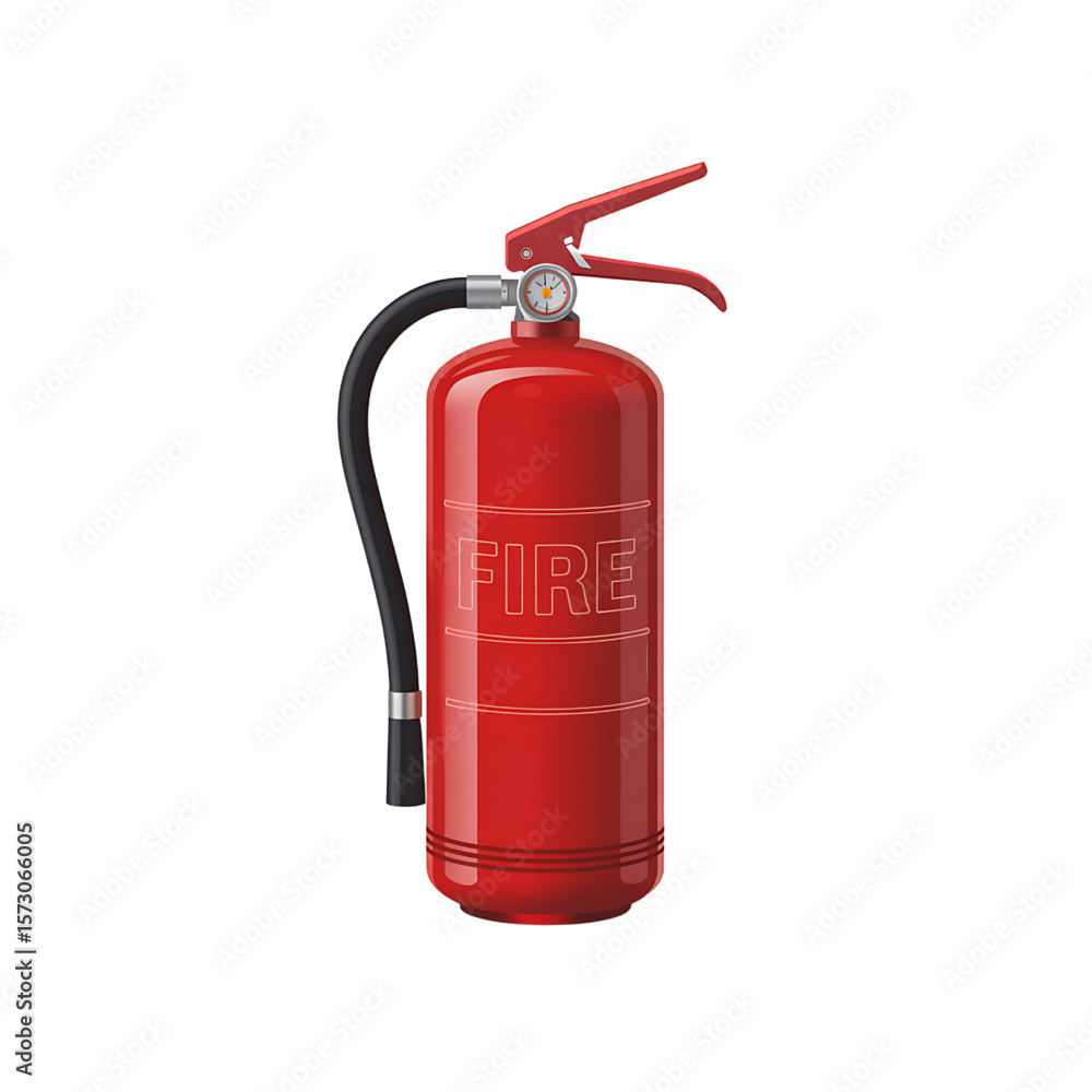Fototapeta premium Red Fire Extinguisher: Emergency Fire Safety Equipment