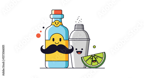 Crafting delicious cocktails with premium spirits and fresh lime a festive blend of flavors