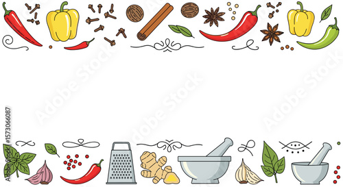 A colorful assortment of fresh herbs spices and culinary ingredients for healthy cooking and flavorful dishes
