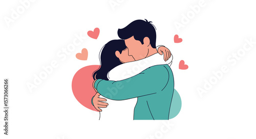 A loving embrace capturing the essence of connection and affection between two people sharing a tender moment together