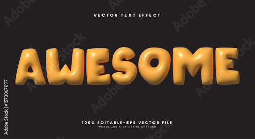 Awesome 3D Inflated Style editable text effect Template