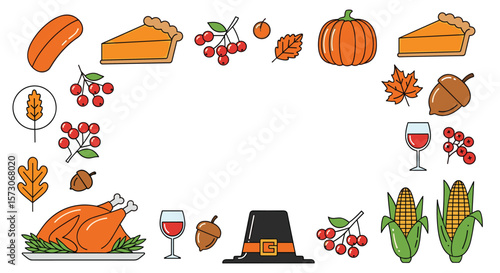 Festive thanksgiving celebration featuring delicious food traditional autumn harvest symbols and cozy holiday gatherings